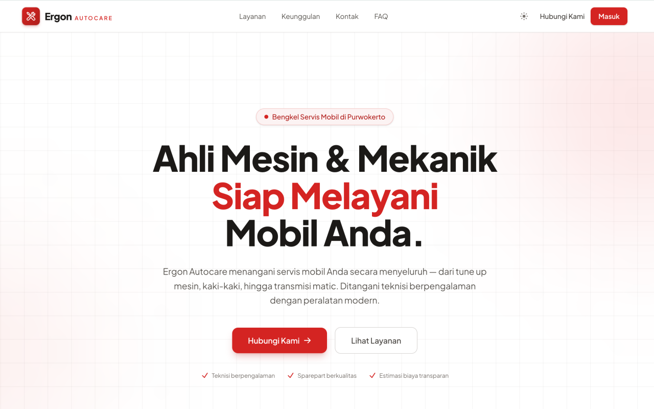 Website dan Sistem Informasi Ergon Autocare